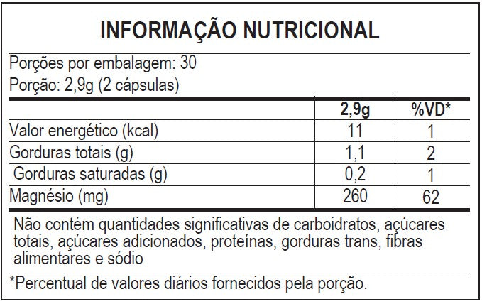 Magnésio 60 Cápsulas Softgel