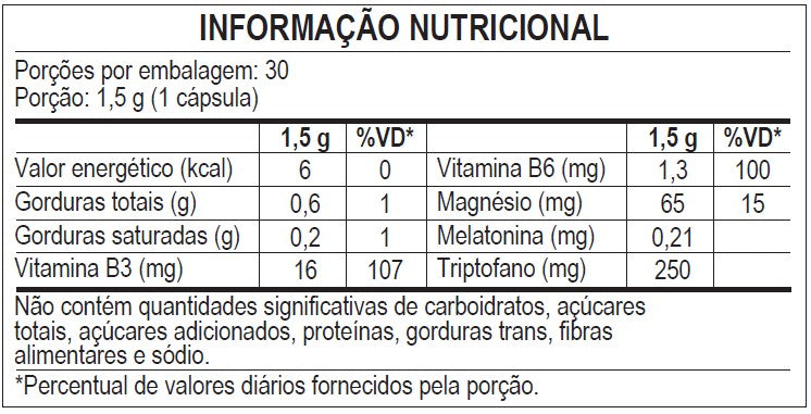 Melatonina + Triptofano 30 Cápsulas Softgel