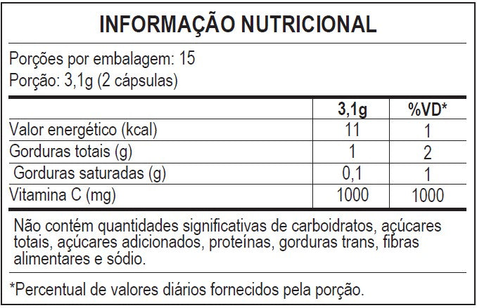 Vitamina C 1.000MG 30 Cápsulas Softgel