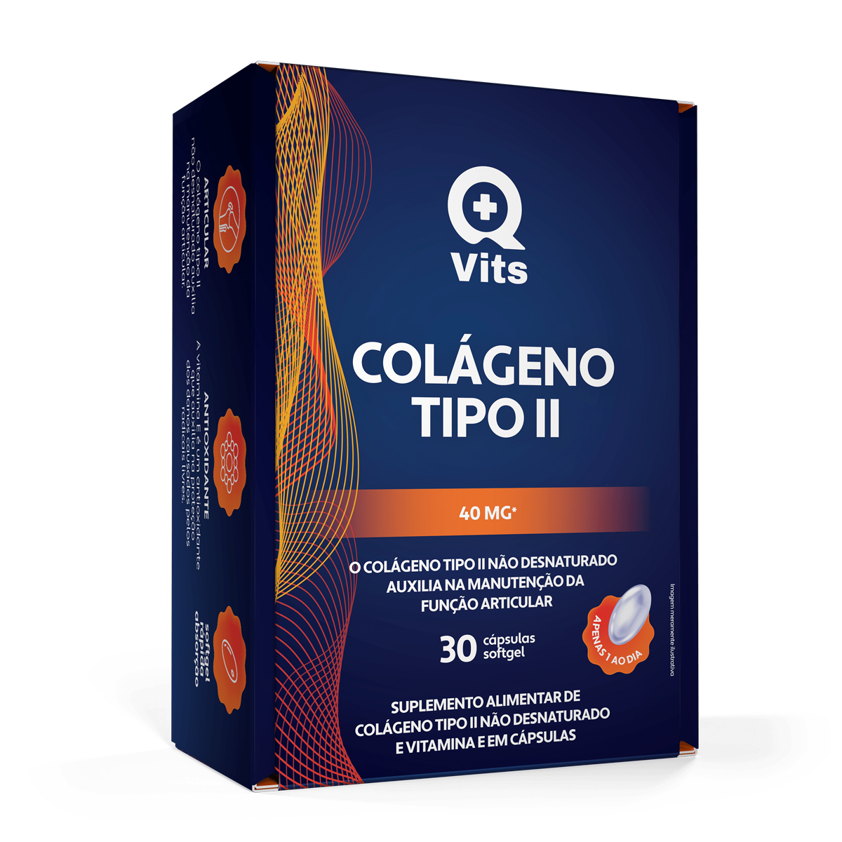 Colágeno Tipo II 40mg 30 Cápsulas Softgel - secondary
